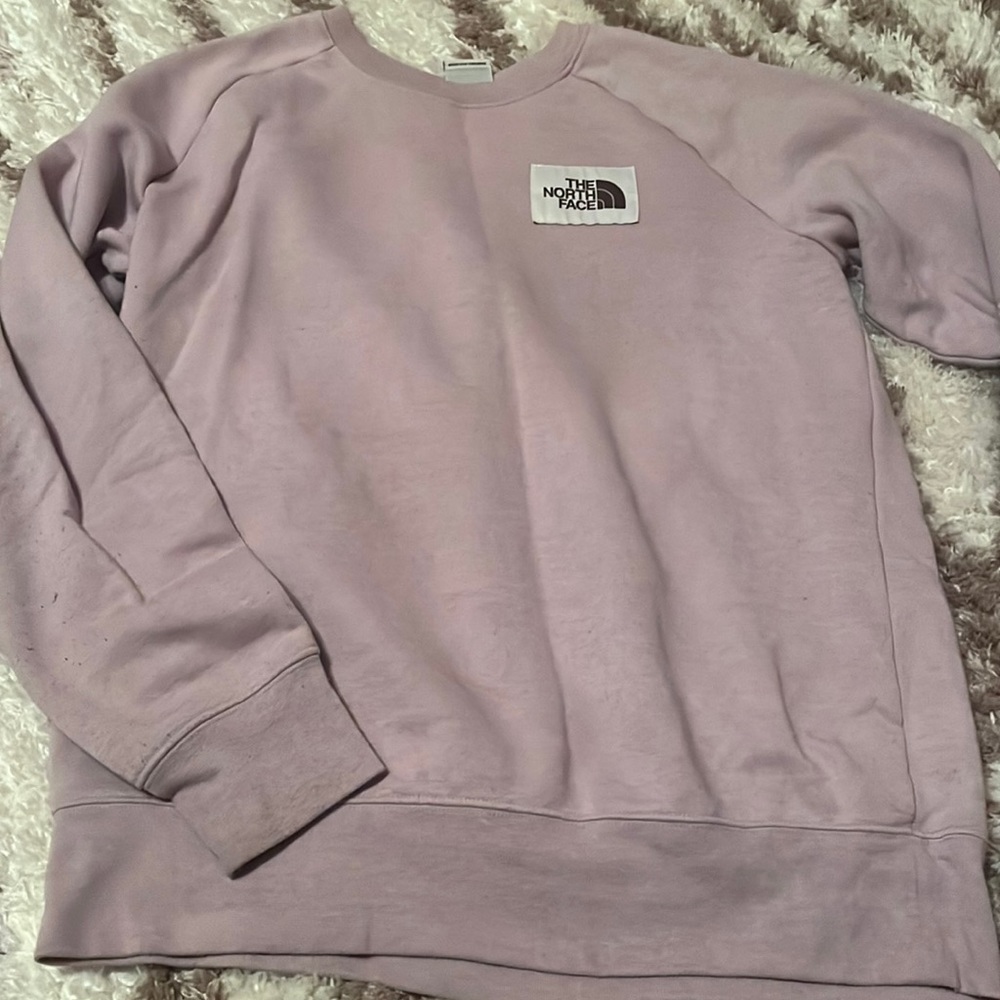 Light purple north face crew neck